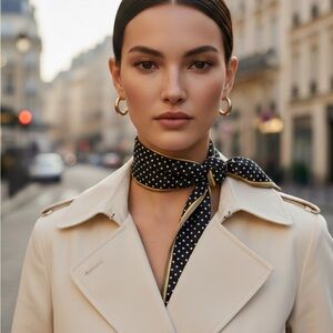 Talbots Vintage Long Polka Dot Scarf